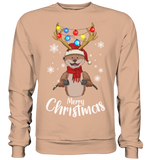 Christmas Pullover - "Merry Christmas" - Schweinchen's Shop - Sweatshirts - Nude / S