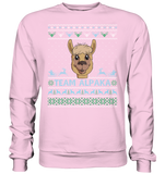 Christmas Pullover - "Team Alpaka" - Blue - Schweinchen's Shop - Sweatshirts - Baby Pink / S