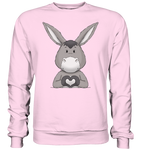 Esel "Herz" o.T. - Basic Sweatshirt - Schweinchen's Shop - Sweatshirts - Baby Pink / S