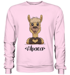 Herz Alpaka - Basic Sweatshirt - Schweinchen's Shop - Sweatshirts - Baby Pink / S