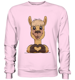 Herz Alpaka o.T. - Basic Sweatshirt - Schweinchen's Shop - Sweatshirts - Baby Pink / S