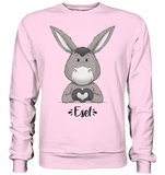 "Herz Esel" - Basic Sweatshirt - Schweinchen's Shop - Sweatshirts - Baby Pink / S