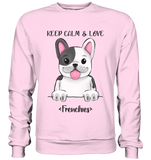 "Keep Calm Frenchie" - Basic Sweatshirt - Schweinchen's Shop - Sweatshirts - Baby Pink / S