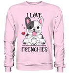 "I Love Frenchies" - Basic Sweatshirt - Schweinchen's Shop - Sweatshirts - Baby Pink / S