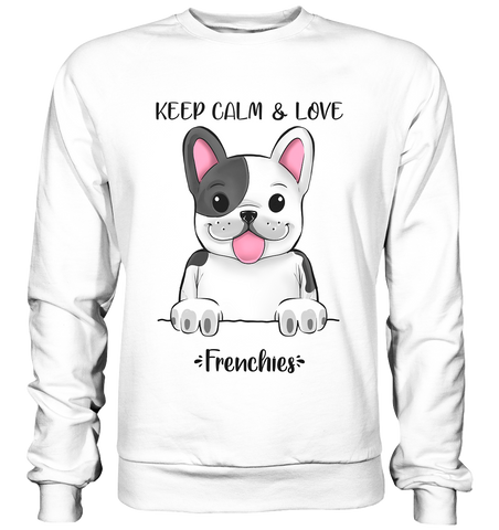"Keep Calm Frenchie" - Basic Sweatshirt - Schweinchen's Shop - Sweatshirts - Arctic White / S