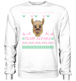 Christmas Pullover - "Team Alpaka" - Rose - Schweinchen's Shop - Sweatshirts - Arctic White / S