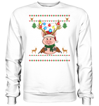 Christmas Pullover - "Retro" - Schweinchen's Shop - Sweatshirts - Arctic White / S