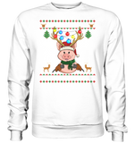 Christmas Pullover - "Retro" - Schweinchen's Shop - Sweatshirts - Arctic White / S