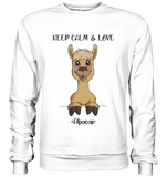 "Keep Calm" Alpaka - Basic Sweatshirt - Schweinchen's Shop - Sweatshirts - Arctic White / S