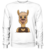 Herz Alpaka o.T. - Basic Sweatshirt - Schweinchen's Shop - Sweatshirts - Arctic White / S