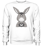 Esel "Herz" o.T. - Basic Sweatshirt - Schweinchen's Shop - Sweatshirts - Arctic White / S