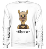 Herz Alpaka - Basic Sweatshirt - Schweinchen's Shop - Sweatshirts - Arctic White / S