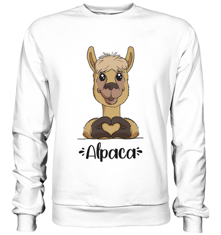 Herz Alpaka - Basic Sweatshirt - Schweinchen's Shop - Sweatshirts - Arctic White / S