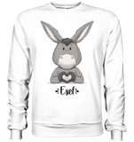 "Herz Esel" - Basic Sweatshirt - Schweinchen's Shop - Sweatshirts - Arctic White / S