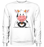 Herz Kuh o.T. - Basic Sweatshirt - Schweinchen's Shop - Sweatshirts - Arctic White / S