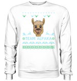 Christmas Pullover - "Team Alpaka" - Blue - Schweinchen's Shop - Sweatshirts - Arctic White / S