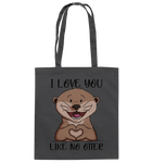 Otter - "Love You Like No Otter" - Baumwolltasche - Schweinchen's Shop - Taschen - Graphite Grey / ca. 38x42