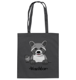 "Waschbär" - Baumwolltasche - Schweinchen's Shop - Taschen - Graphite Grey / ca. 38x42