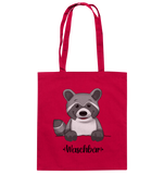 "Waschbär" - Baumwolltasche - Schweinchen's Shop - Taschen - Classic Red / ca. 38x42