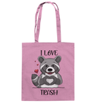 "I LOVE TRASH" - Baumwolltasche - Schweinchen's Shop - Taschen - Classic Pink / ca. 38x42