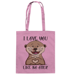 Otter - "Love You Like No Otter" - Baumwolltasche - Schweinchen's Shop - Taschen - Classic Pink / ca. 38x42