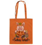 Baumwolltasche - "Süßes Ferkel" - Schweinchen's Shop - Taschen - Orange / ca. 38x42