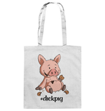 Baumwolltasche - "dickpig" - Schweinchen's Shop - Taschen - White / ca. 38x42