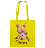Baumwolltasche - "dickpig" - Schweinchen's Shop - Taschen - Yellow / ca. 38x42