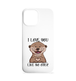 Otter - "Love You Like No Otter" - Iphone 12 Max Handyhülle - Schweinchen's Shop - Accessoires - Paperwhite / One Size