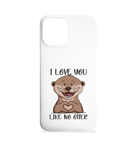 Otter - "Love You Like No Otter" - Iphone 12 Max Handyhülle - Schweinchen's Shop - Accessoires - Paperwhite / One Size