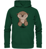 Otter Kids - Kids Premium Hoodie - Schweinchen's Shop - Kinder-Produkte - Bottlegreen / 116