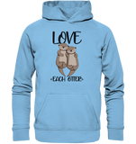 Love Each Otter Kids - Kids Premium Hoodie - Schweinchen's Shop - Kinder-Produkte - Sky Blue / 116