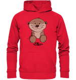 Otter Kids - Kids Premium Hoodie - Schweinchen's Shop - Kinder-Produkte - Rot / 116