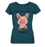 T-Shirt - "Keep Calm" - Ladies Organic Shirt - Schweinchen's Shop - Lady-Shirts - Stargazer / S