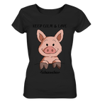 T-Shirt - "Keep Calm" - Ladies Organic Shirt - Schweinchen's Shop - Lady-Shirts - Black / XS