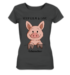 T-Shirt - "Keep Calm" - Ladies Organic Shirt - Schweinchen's Shop - Lady-Shirts - Anthracite / S