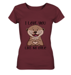 Otter - "Love You Like No Otter" - Ladies Organic Shirt - Schweinchen's Shop - Lady-Shirts - Burgundy / S
