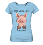 T-Shirt - "Keep Calm" - Ladies Organic Shirt - Schweinchen's Shop - Lady-Shirts - Sky Blue / S