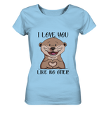 Otter - "Love You Like No Otter" - Ladies Organic Shirt - Schweinchen's Shop - Lady-Shirts - Sky Blue / S