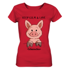 T-Shirt - "Keep Calm" - Ladies Organic Shirt - Schweinchen's Shop - Lady-Shirts - Red / S