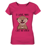 Otter - "Love You Like No Otter" - Ladies Organic Shirt - Schweinchen's Shop - Lady-Shirts - Raspberry / S