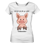 T-Shirt - "Keep Calm" - Ladies Organic Shirt - Schweinchen's Shop - Lady-Shirts - White / XS