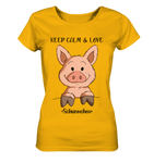 T-Shirt - "Keep Calm" - Ladies Organic Shirt - Schweinchen's Shop - Lady-Shirts - Spectra Yellow / S