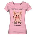 T-Shirt - "Keep Calm" - Ladies Organic Shirt - Schweinchen's Shop - Lady-Shirts - Cotton Pink / S
