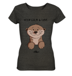 Otter "KEEP CALM" - Ladies Organic Shirt (meliert) - Schweinchen's Shop - Lady-Shirts - Dark Heather Grey / S