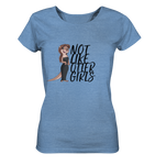 T-Shirt - "Not Like Otter Girls" - Ladies Organic Shirt (meliert) - Schweinchen's Shop - Lady-Shirts - Mid Heather Blue / S