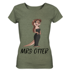 T-Shirt - "Mrs Otter" - Ladies - Schweinchen's Shop - Lady-Shirts - Mid Heather Khaki / S