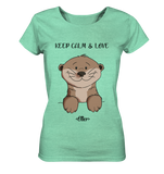 Otter "KEEP CALM" - Ladies Organic Shirt (meliert) - Schweinchen's Shop - Lady-Shirts - Mid Heather Green / S