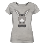 Esel o.T. - Ladies Organic Shirt (meliert) - Schweinchen's Shop - Lady-Shirts - Heather Grey / S
