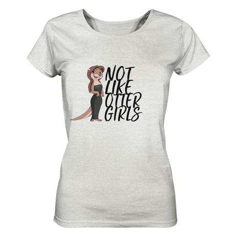 T-Shirt - "Not Like Otter Girls" - Ladies Organic Shirt (meliert) - Schweinchen's Shop - Lady-Shirts - Cream Heather Grey / S